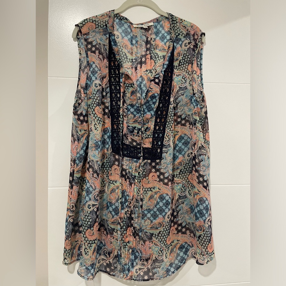 Black Rainn Multicolor Paisley Blouse